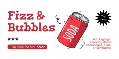 Carbonated Drinks Promo with Soda Can Twitter Post