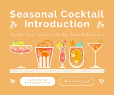 Weekly Discount Offer on Seasonal Cocktails Facebook Posts
