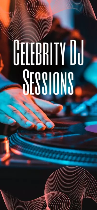 Celebrity DJ Sessions Announcement With Hand on Vinyl PLayer Snapchat Geofilter