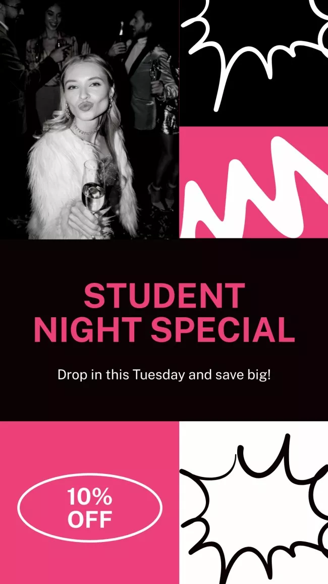 Special Discount on Drinks on Student Night
