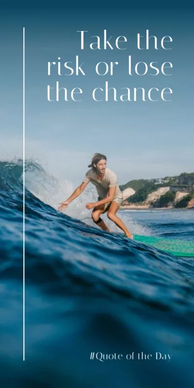 Quote about Taking a Risk with Woman Surfer Blog Graphics