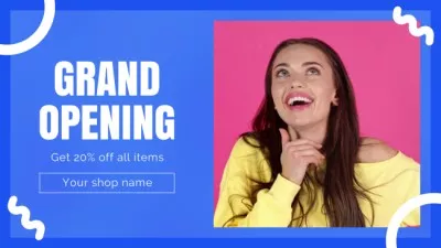 Shop Grand Opening Event With Discounts Announcement Animated Graphics