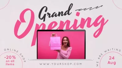 Grand Opening Event With Discounts In Online Shop Animated Graphics