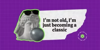 Funny Phrase with Sculpture in Glasses and with Bubblegum Twitter Post