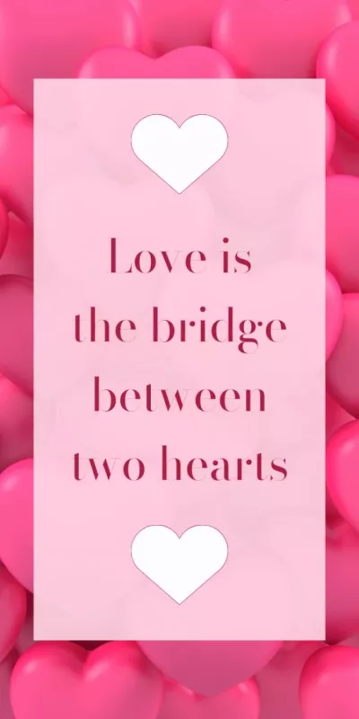 Quote about Love with Bunch of Pink Hearts Blog Graphics