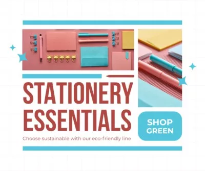Stationery Essentials Sale Announcement Facebook Photo Collage