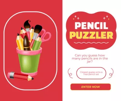 Stationery Shop Pencil Amount Quiz Social Media Graphics