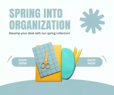 Stationery Shop Spring Collection Items Social Media Graphics