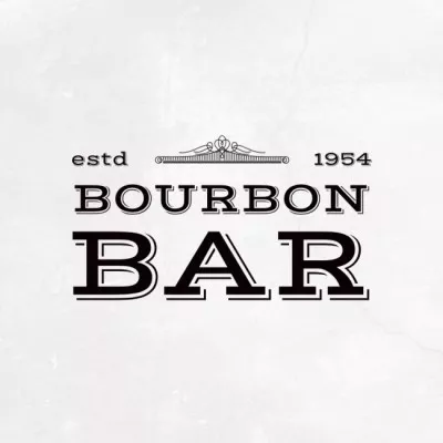 Classic Bourbon Bar Ad With Emblem Animated Logos