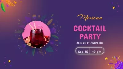 Mexican Cocktail Party Announcement In Bar Animated Graphics