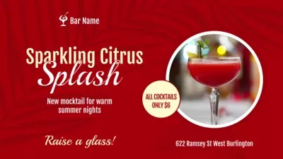 Special Price For Summer Mocktails In Bar Animated Graphics