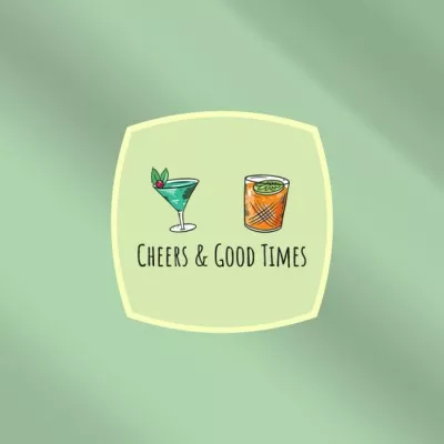 Cheers With Flavorsome Cocktails In Bar Animated Logos